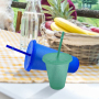 Wholesale Bulk Custom 16oz 24oz Tumbler Cup Logo Drink Cup Single Wall Tumbler Reusable Plastic Cold Cups With Lid and Straw