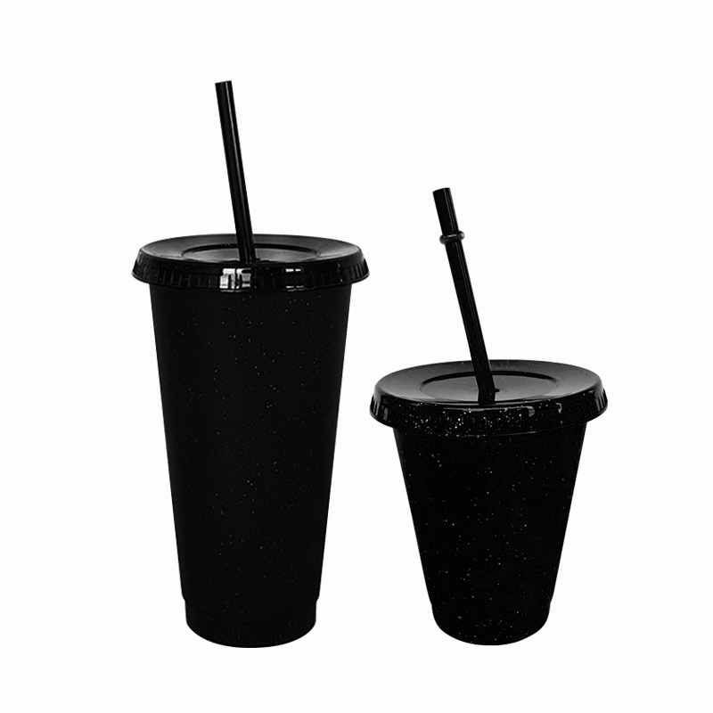 Wholesale Bulk Custom 16oz 24oz Tumbler Cup Logo Drink Cup Single Wall Tumbler Reusable Plastic Cold Cups With Lid and Straw