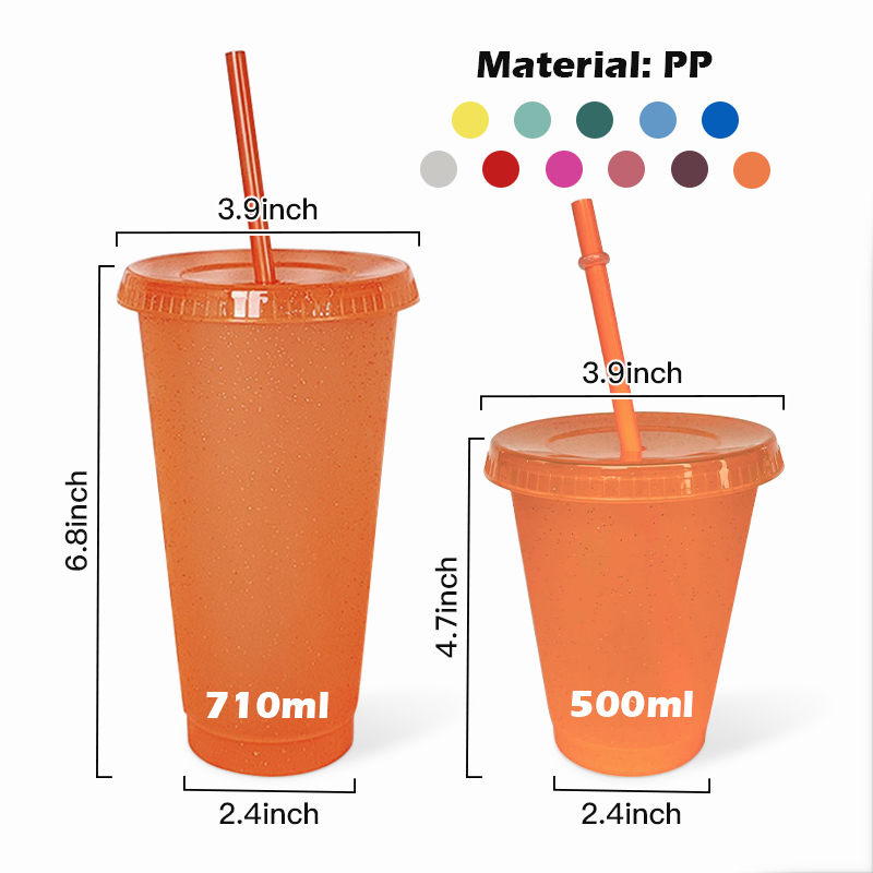 Wholesale Bulk Custom 16oz 24oz Tumbler Cup Logo Drink Cup Single Wall Tumbler Reusable Plastic Cold Cups With Lid and Straw