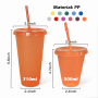 Wholesale Bulk Custom 16oz 24oz Tumbler Cup Logo Drink Cup Single Wall Tumbler Reusable Plastic Cold Cups With Lid and Straw