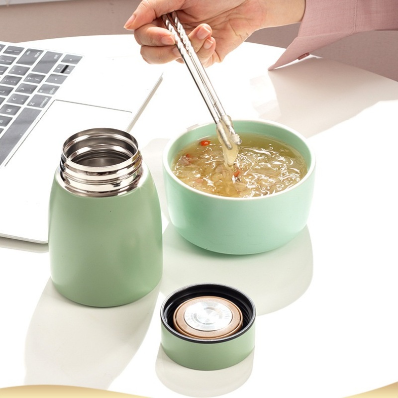 Factory 260ml Food Flask Soup Customized Logo Stainless Steel Thermal Cup SS304 Portable Mini Insulated Mug with Screw-on Lid