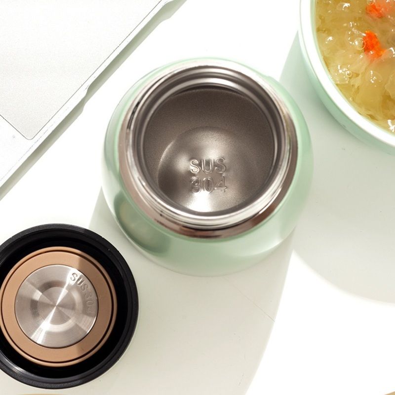 Factory 260ml Food Flask Soup Customized Logo Stainless Steel Thermal Cup SS304 Portable Mini Insulated Mug with Screw-on Lid