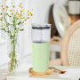 US RTS 2 in 1 25oz Glass Water Bottle Sealed Straw Plug Stainless Steel Vacuum 15oz Powder Coated Travel Coffee Cup Green