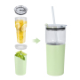 US RTS 2 in 1 25oz Glass Water Bottle Sealed Straw Plug Stainless Steel Vacuum 15oz Powder Coated Travel Coffee Cup Green