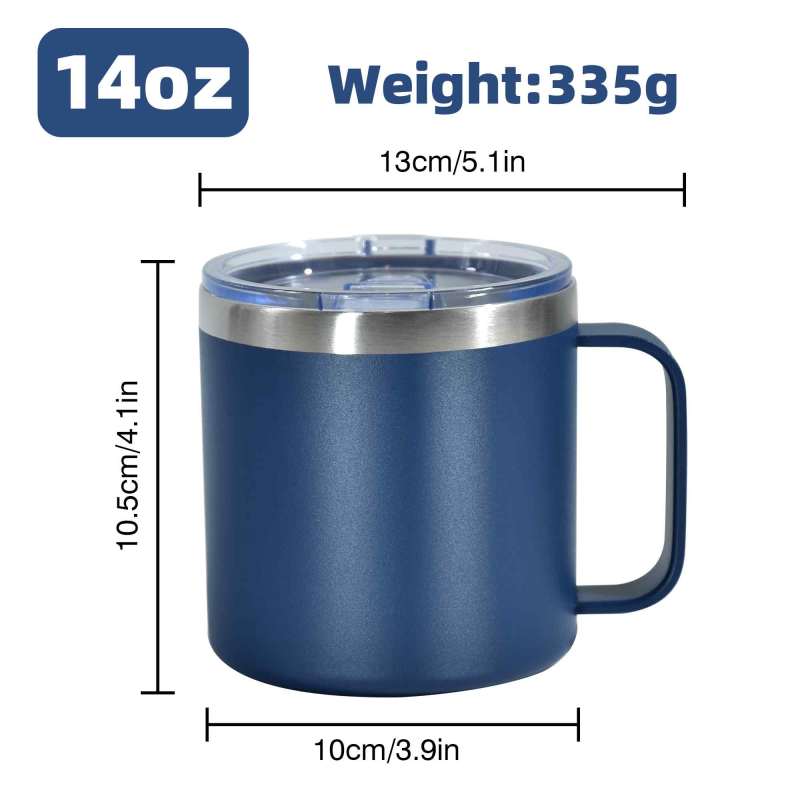 RTS 20pcs 14oz Stainless Steel Mug Powder Coated Mixed Colors Cup Double Wall Travel Tumbler with Slide Lid Metal Straw Brush