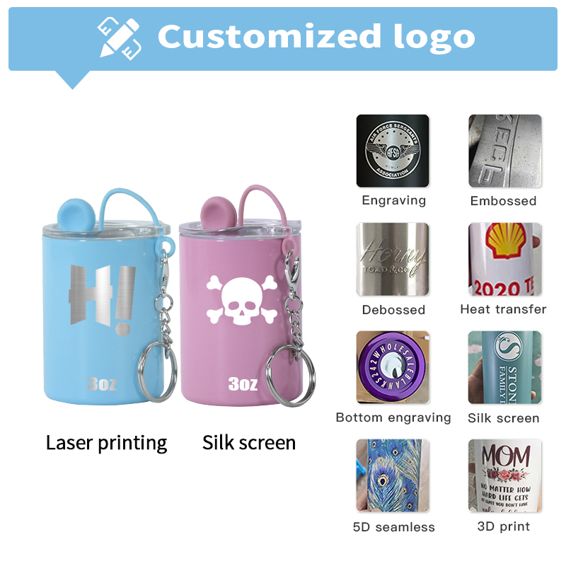 US Stocked Only White 3oz TUMBLER SHOT GLASS Assorted Sublimation Double Wall Stainless Steel Wine Cup with Straw 48pcs/ctn