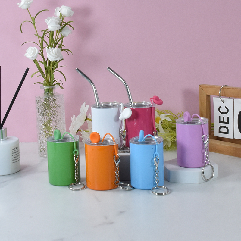 US Stocked Only White 3oz TUMBLER SHOT GLASS Assorted Sublimation Double Wall Stainless Steel Wine Cup with Straw 48pcs/ctn