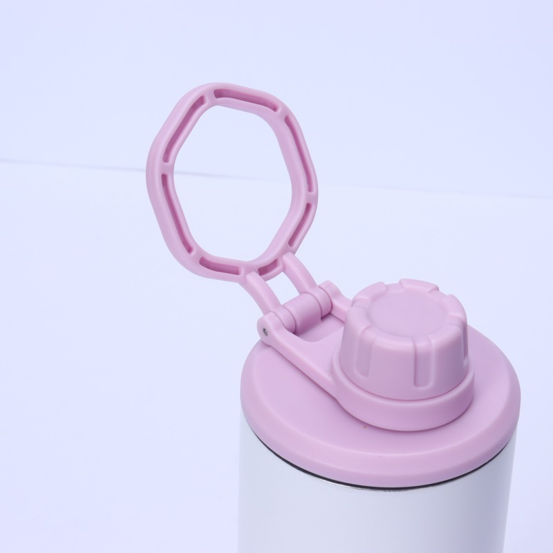 US 20oz Sublimation Insulated Water Bottle Double Wall Stainless Steel Vacuum Mug Drinking Bottle with Colored Sports Handle Lid