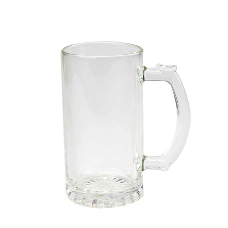Frosted Glass Mug Sublimation Blanks 16oz Gradient Color Beer Glass Mug with Handle Custom Tumbler Cups