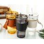 Wholesale 450ml Water Glass Coffee Mugs Cups for Home Office Milk Tea Gift Logo Custom with Leather Cover Handle