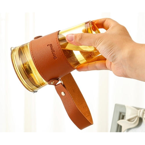 Wholesale 450ml Water Glass Coffee Mugs Cups for Home Office Milk Tea Gift Logo Custom with Leather Cover Handle