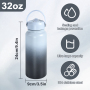 Custom 32oz Powder Coated Sports Insulated Water Bottle with Silicone Bottom 32oz Kids Water Bottle Can Keep Hot and Cold