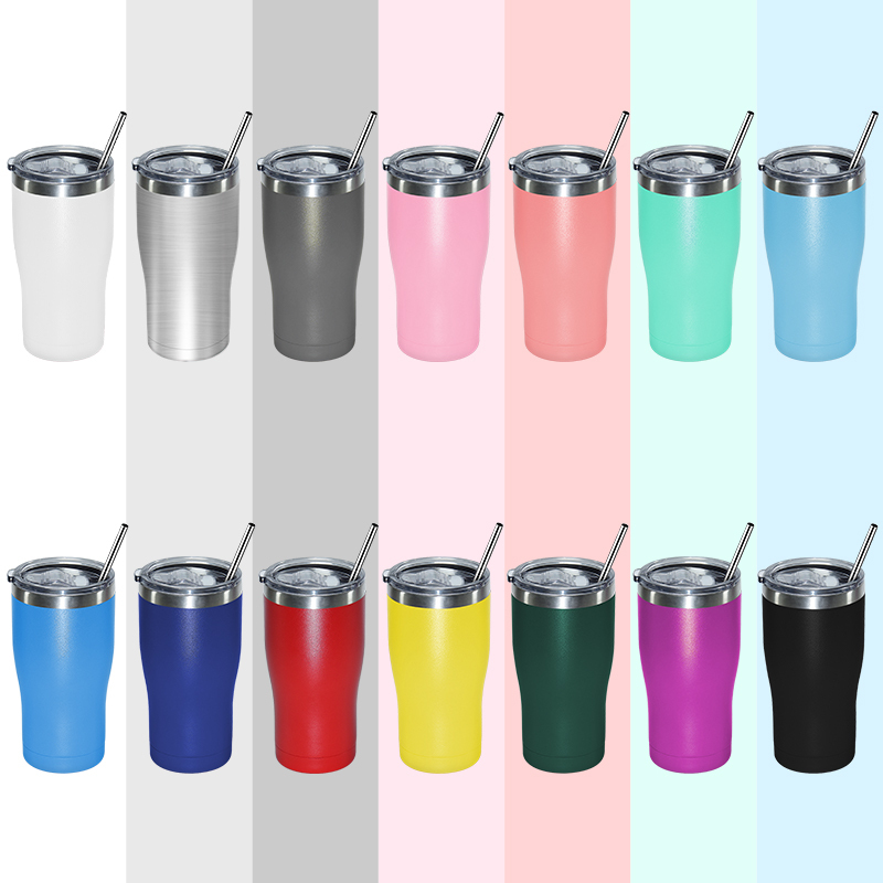 Custom logo 20oz 30oz Regular Vacuum Tumbler Stainless Steel Insulated Tumbler Cup Coffee Travel Mug Gifts With Lid