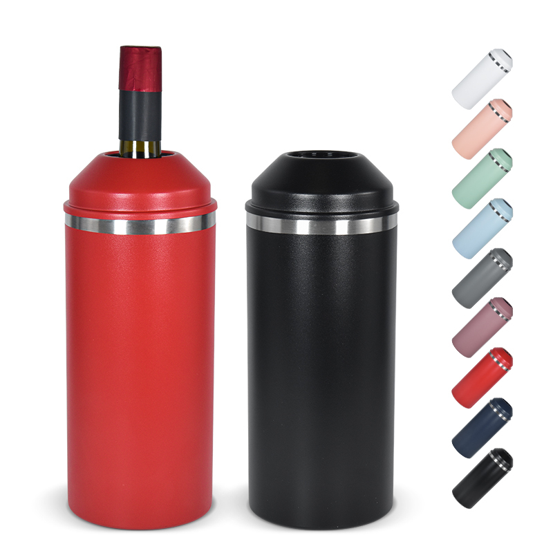 25oz Powder Coating Double Wall Stainless Steel Wine Bottle Cooler Engraving Wine Tumbler Insulated Wine Chiller Bucket