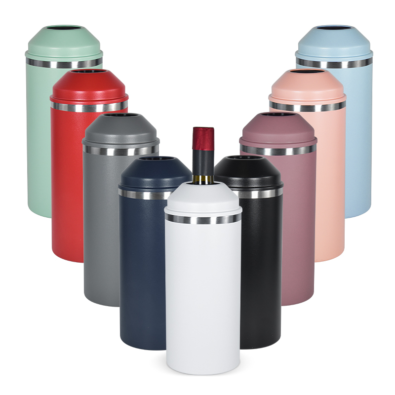 25oz Powder Coating Double Wall Stainless Steel Wine Bottle Cooler Engraving Wine Tumbler Insulated Wine Chiller Bucket