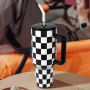 RTS 1pcs 40oz H3.0 Powder Coated Double Wall Stainless Steel Tumblers Travel Mug with Grid Printing