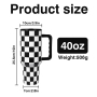 RTS 1pcs 40oz H3.0 Powder Coated Double Wall Stainless Steel Tumblers Travel Mug with Grid Printing