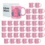 China Warehouse 11oz Sublimation DIY Blanks Glitter pink Coffee Milk Tea Ceramic Mug for Christmas New Year Gift