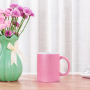 China Warehouse 11oz Sublimation DIY Blanks Glitter pink Coffee Milk Tea Ceramic Mug for Christmas New Year Gift