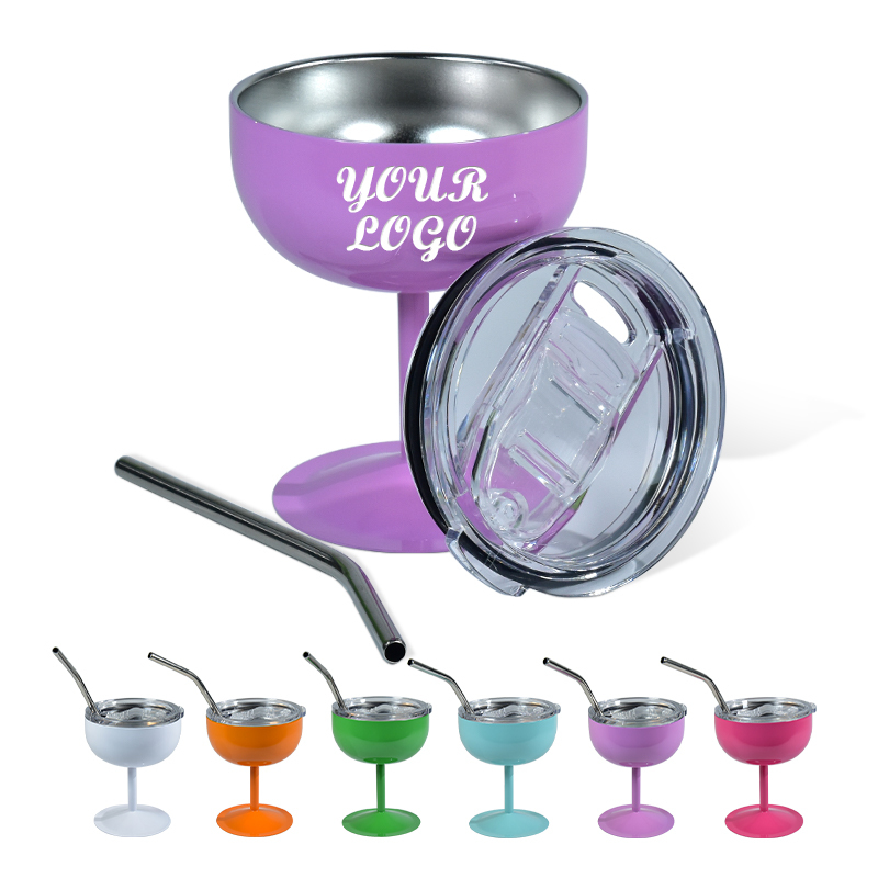 RTS China Warehouse 4oz Colored Stainless Steel Margarita Cup Cocktail Glasses Shot Wine Tumbler Vintage glassware