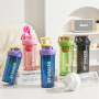 Custom Logo 700ml 900ml Plastic Shaker Bottle with Inside Protein Storage Box and One Press Multifunctional Handle Lid