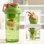 Custom Logo 700ml 900ml Plastic Shaker Bottle with Inside Protein Storage Box and One Press Multifunctional Handle Lid