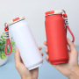 Custom Logo 500ml Cola Can Shape 304 Stainless Steel Double Wall Matte Tumbler Insulated Sport Water Bottle With Leak Proof Lids