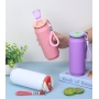 Custom Logo 500ml Cola Can Shape 304 Stainless Steel Double Wall Matte Tumbler Insulated Sport Water Bottle With Leak Proof Lids