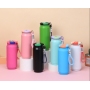 Custom Logo 500ml Cola Can Shape 304 Stainless Steel Double Wall Matte Tumbler Insulated Sport Water Bottle With Leak Proof Lids