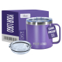 14oz Custom Logo 304 Stainless Steel Double Wall Vaccuum Insulated Camping Travel Cup Coffee Mug With Handle