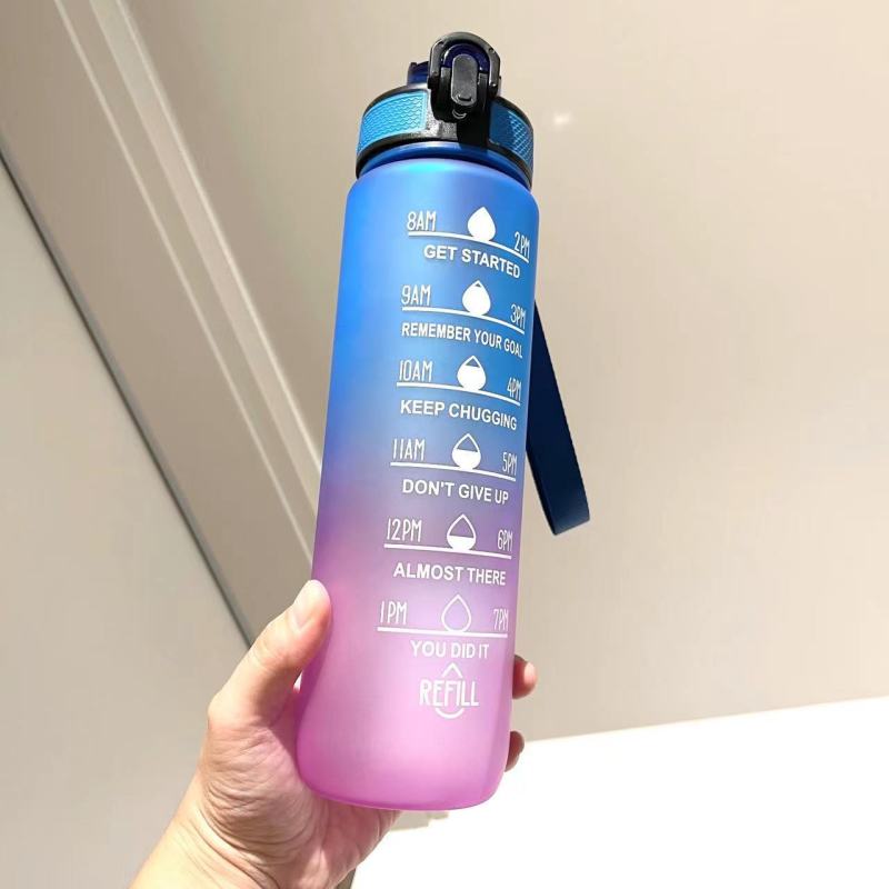 Wholesale 1000ml Custom Logo Reusable Sport Plastic Water Bottle Scale Drinking Cups Bottles Custom Personalization
