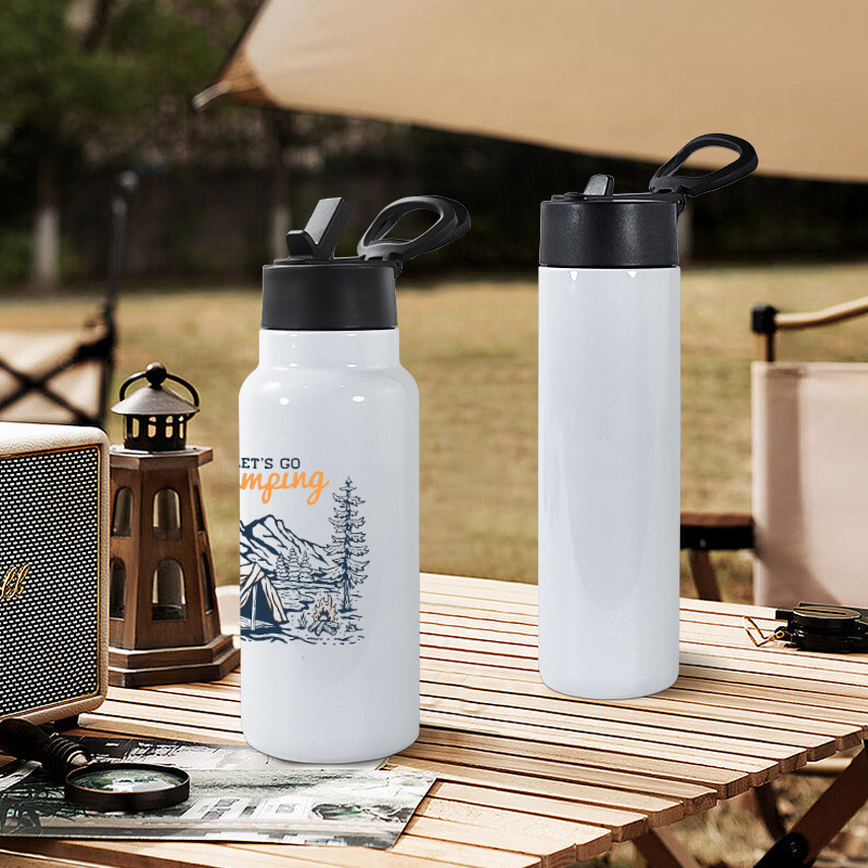 20Oz 32Oz Double Wall Sublimation Heat Press Straight Skinny Blanks Tumbler Sports Water Bottle With Handle Lids