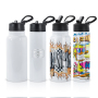 20Oz 32Oz Double Wall Sublimation Heat Press Straight Skinny Blanks Tumbler Sports Water Bottle With Handle Lids