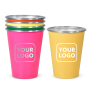 Custom 350ml Single Wall Beer Cup 12oz SS304 Stainless Steel Drinking Cup Powder Coated Metal Tumbler Cup Set Beer Mug for Laser