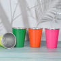 Custom 350ml Single Wall Beer Cup 12oz SS304 Stainless Steel Drinking Cup Powder Coated Metal Tumbler Cup Set Beer Mug for Laser