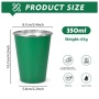 Custom 350ml Single Wall Beer Cup 12oz SS304 Stainless Steel Drinking Cup Powder Coated Metal Tumbler Cup Set Beer Mug for Laser