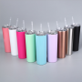 Custom Colored Spray Paint Metal 20oz Vacuum Stainless Steel Colored Skinny Tumbler With Lid and Straw Vaso De Acero 20 oz