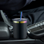 Custom 20oz Rainbow Plated Based Powder Coated Stainless Steel Tumbler Cup with Straw 20 oz Laser Engravable Gold Plated Tumbler