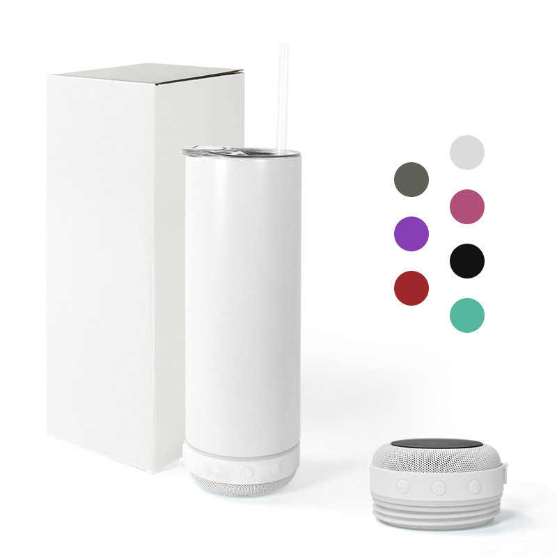 RTS Small Pack Speaker Tumbler  Wireless 12pcs /ctn 20oz Blank Speaker Tumbler for Sublimation Printing