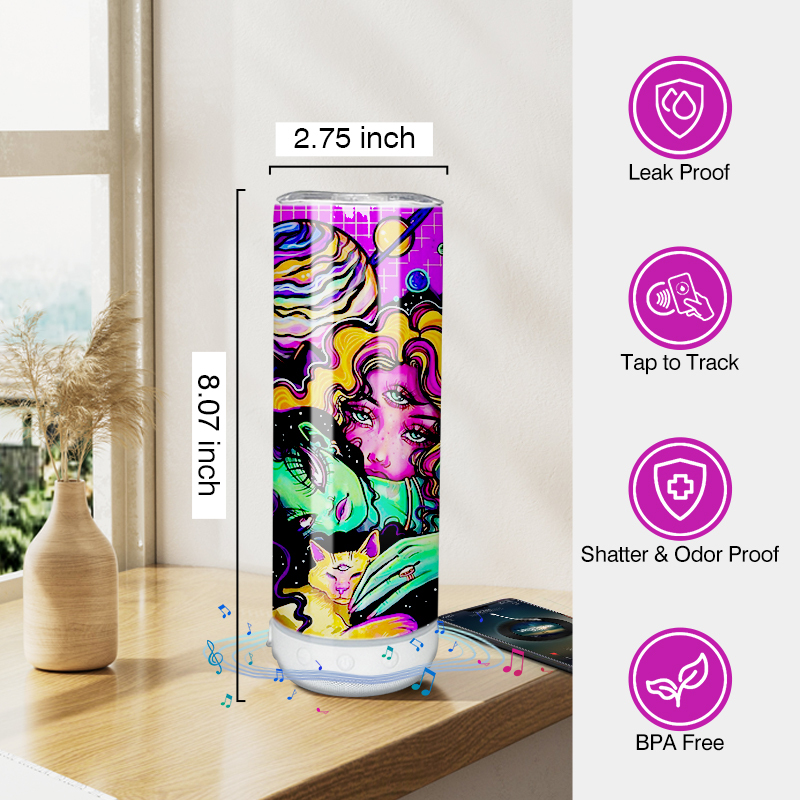 RTS Small Pack Speaker Tumbler  Wireless 12pcs /ctn 20oz Blank Speaker Tumbler for Sublimation Printing
