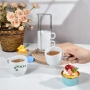 New Stocked Gift Printing 6oz Sublimation Coffee Mugs Ceramic Blank Cups Set of 4 with Rack for Heat Press DIY Printing