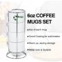 New Stocked Gift Printing 6oz Sublimation Coffee Mugs Ceramic Blank Cups Set of 4 with Rack for Heat Press DIY Printing