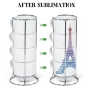 New Stocked Gift Printing 6oz Sublimation Coffee Mugs Ceramic Blank Cups Set of 4 with Rack for Heat Press DIY Printing