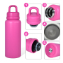 Custom 26oz Stainless Steel Water Bottle Powder Coating Double Walled Tumbler Press Open Lid Vacuum Flask With Handle for Laser