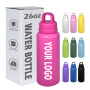 Custom 26oz Stainless Steel Water Bottle Powder Coating Double Walled Tumbler Press Open Lid Vacuum Flask With Handle for Laser