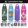Custom 26oz Stainless Steel Water Bottle Powder Coating Double Walled Tumbler Press Open Lid Vacuum Flask With Handle for Laser