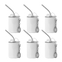 RTS 6pcs/ctn 3oz Keychain Shot Glass Tumbler Sublimation Blanks Stainless Steel Wine Cup with Metal Straw Key Chain