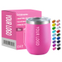 Wholesale 12oz Insulated Double Wall Powder Coated Stainless Steel Wine Tumbler Egg Shape Coffee Mug Custom Logo