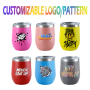 Wholesale 12oz Insulated Double Wall Powder Coated Stainless Steel Wine Tumbler Egg Shape Coffee Mug Custom Logo