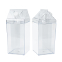 New Arrival Huge Milk Carton Bottle 48oz clear Acrylic Plastic Tumbler Square Shape Drinking Cups Box